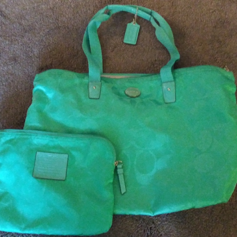 Coach bag & snap on pouch
